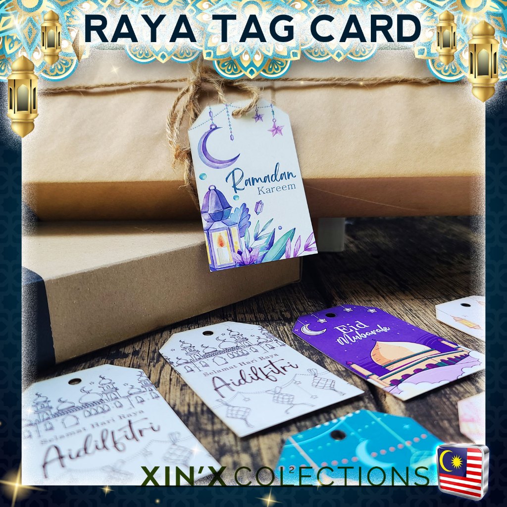 Tag card Hari Raya Aidilfitri Ramadan Kareem Gift Label Kad Raya
