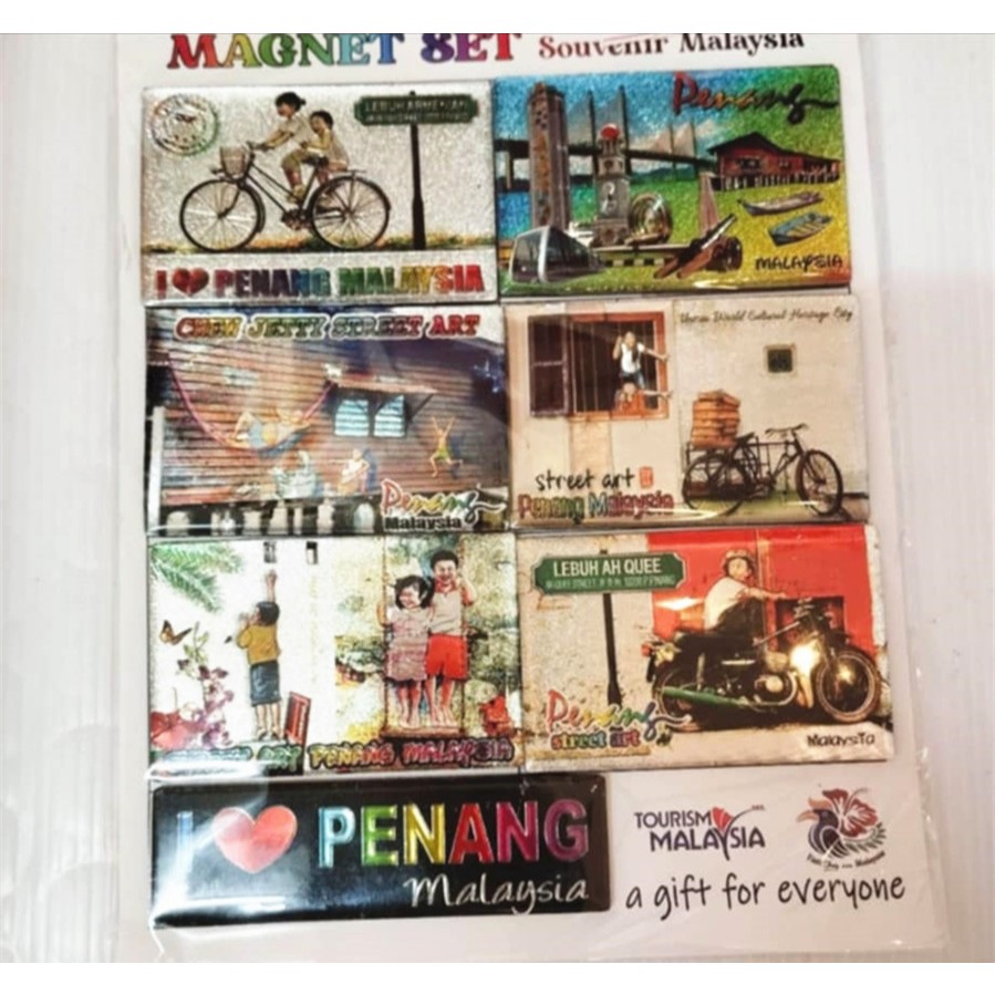 6 PCS SET Penang Street Art Penang Collection Souvenir Fridge Magnet