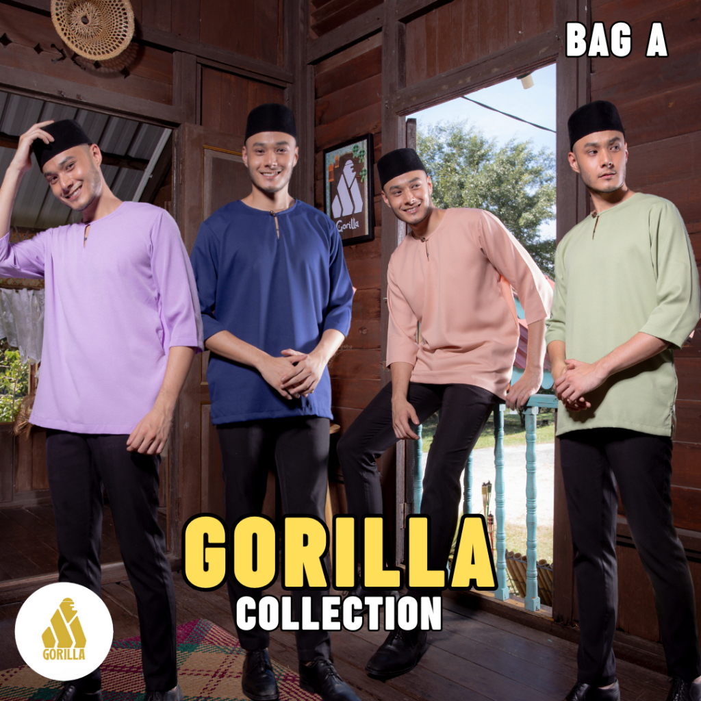 [BAG A] KURTA LENGAN TIGA SUKU PREMIUM CREPE WITH EXCLUSIVE WOODEN BUTTON RELAXED FIT