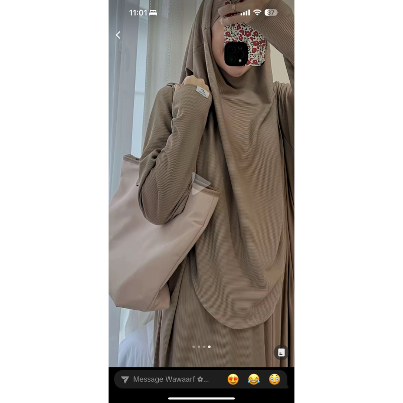 FARSYAMIRZA Jubah set khimar Ironless cotton Rib Umrah outfit Raya wanita hijab khimar