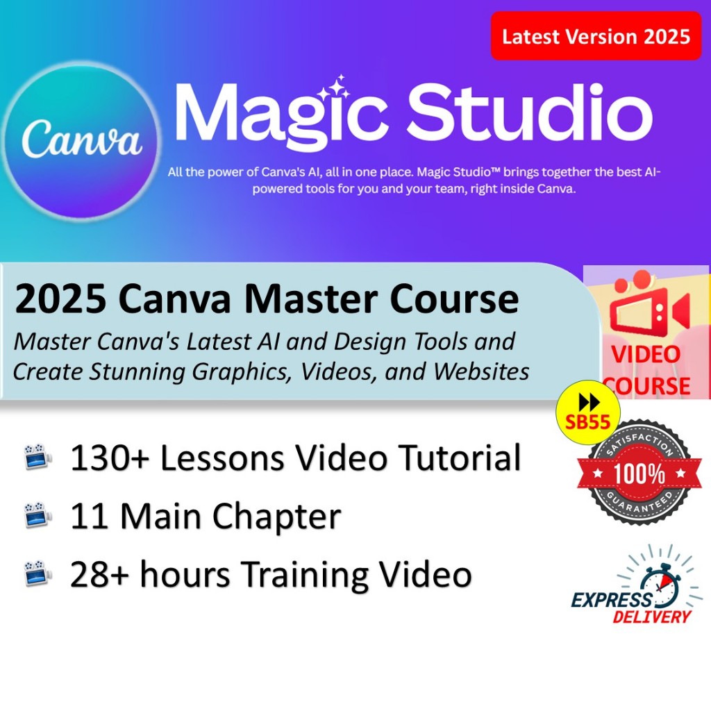 [Video Course] 2025 Canva Master Course – Master Canva's Latest AI and Design Tools [148 Lessons Video Tutorial]