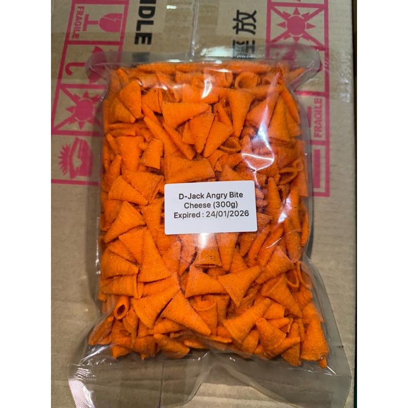Ready Stock Halal Snek D-Jack Angry Bite Cheese, BBQ, Thai, Chicken 300Gram (Repacking) Viral Snack (Beg Kecil)