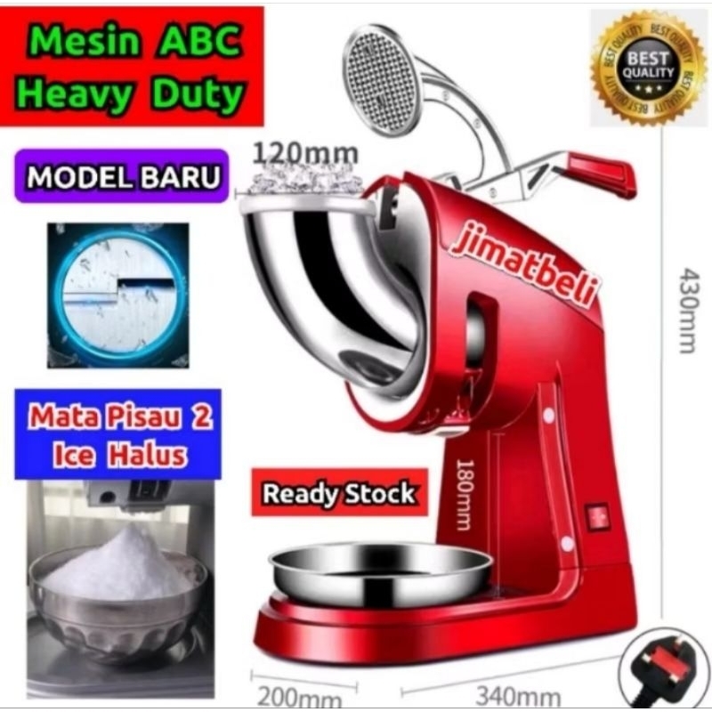 Comercial Stainless Steel Electric Dual Blade Ice Shaver Crusher Mesin Heavy Duty Ais Batu ABC & Mesin Cendol