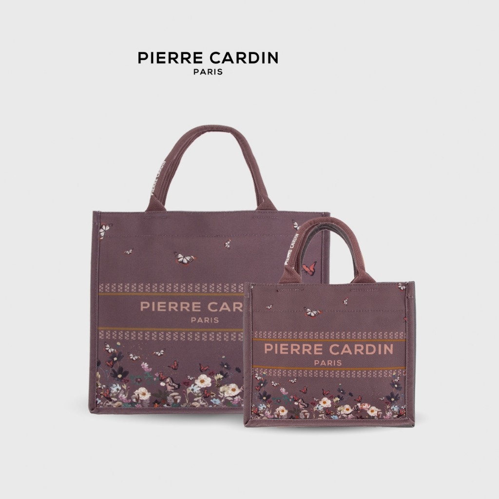 Pierre Cardin Ladies Purple Butterfly Canvas Tote Bag