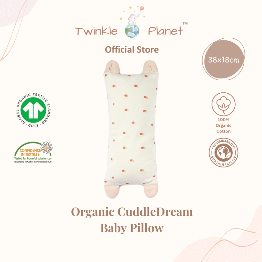 Twinkle Planet Organic Cotton Cuddle Dream Baby Pillow & Bolster Comforting Baby