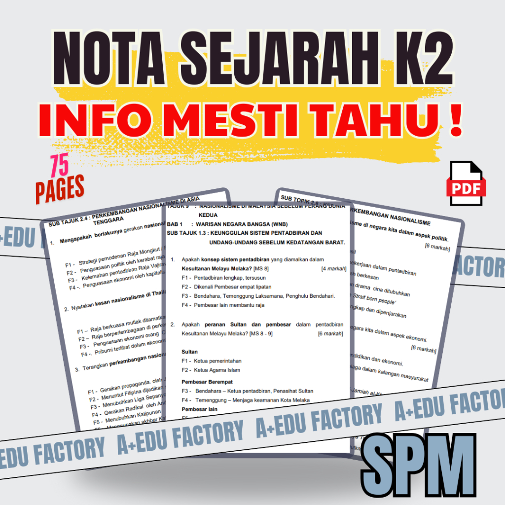 [PDF] SEJARAH KERTAS 2 MESTI TAHU [SPM] NOTES UNTUK SEJ K2