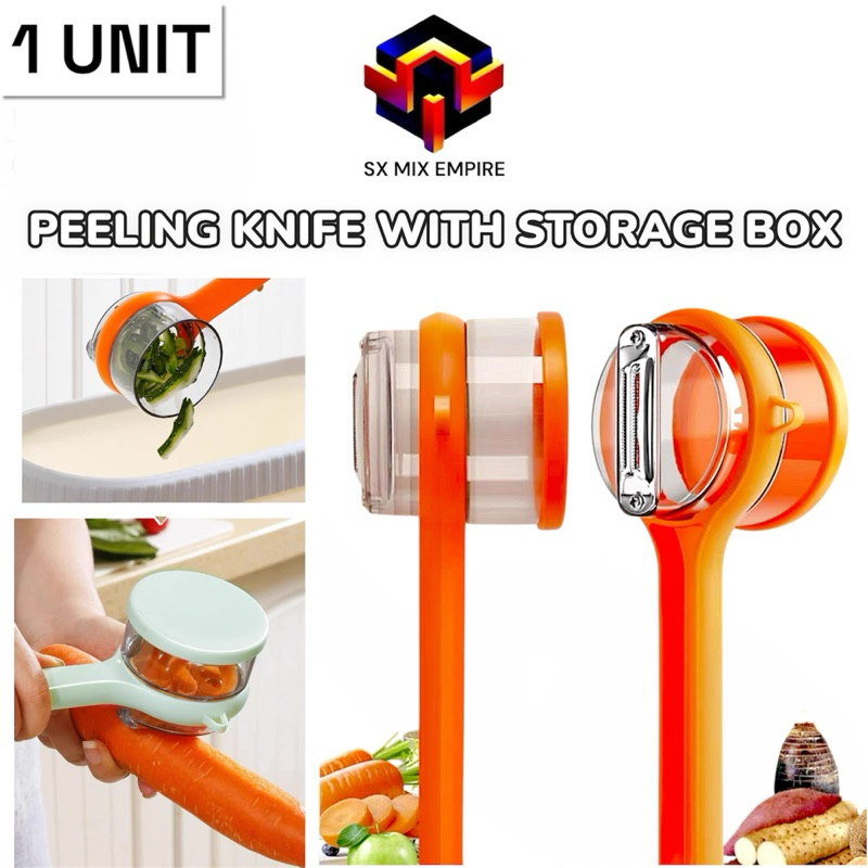 Multifunctional Portable Vegetable Fruit Slicer Peeler with Storage Container Paring Knife Potato Peeling Artifact 削皮刀