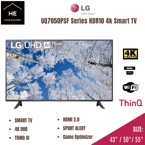 LG 43″ / 50" / 55" UQ70 HDR10 4k Smart TV Televisyen 43UQ7050PSF | 50UQ7050PSF | 55UQ7050PSF AI ThinQ
