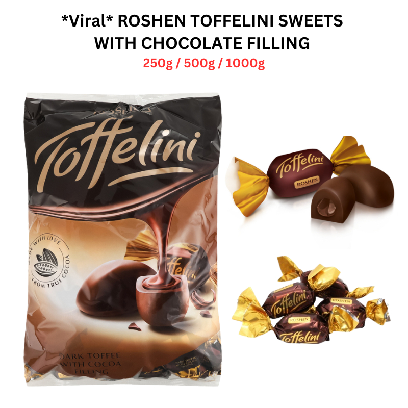 *viral* Roshen Toffelini Sweets With Chocolate Filling 250g / 500g / 1000g