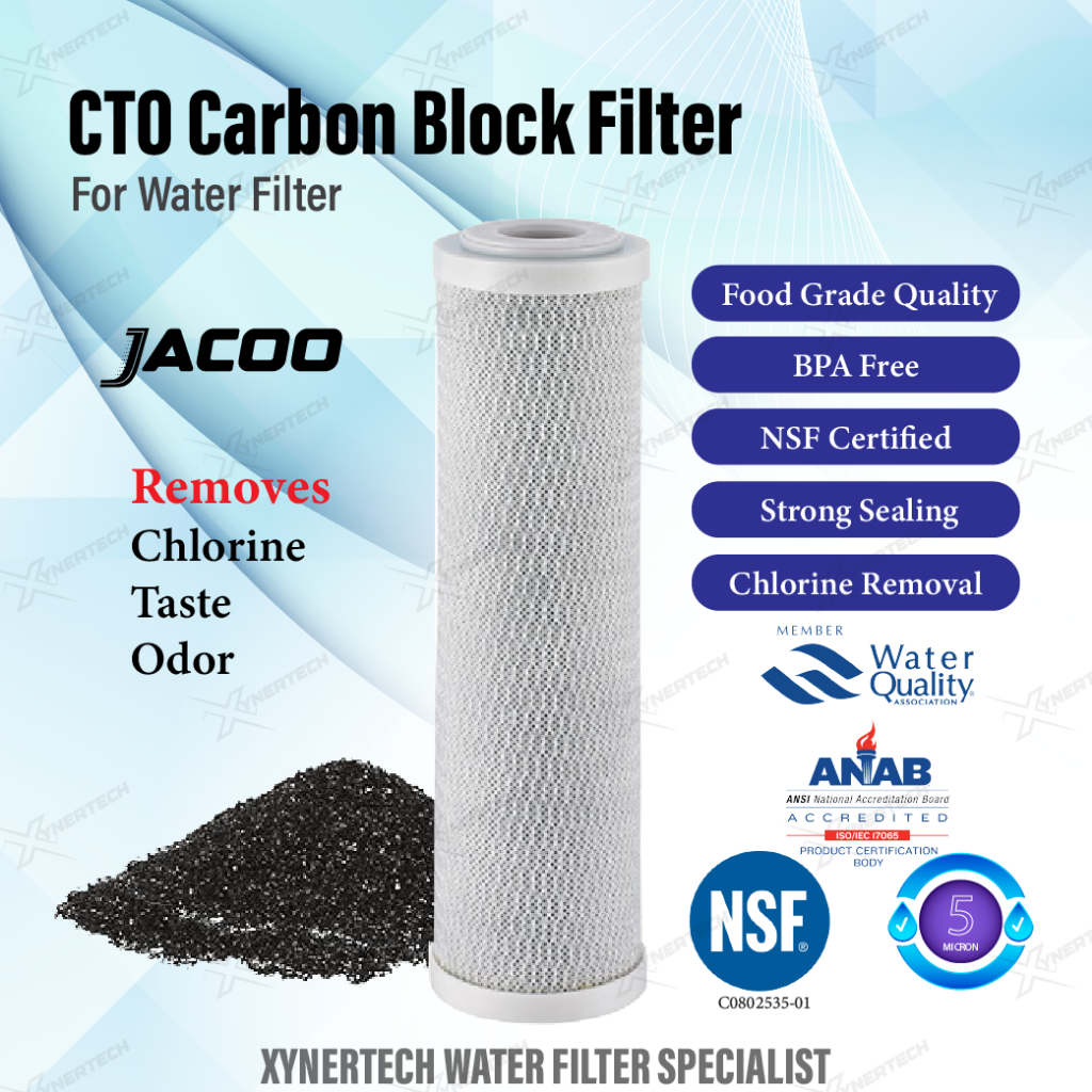 10" CTO Activated Carbon Block Water Filter Replacement For Housing Water Filter Remove Taste and Chlorine