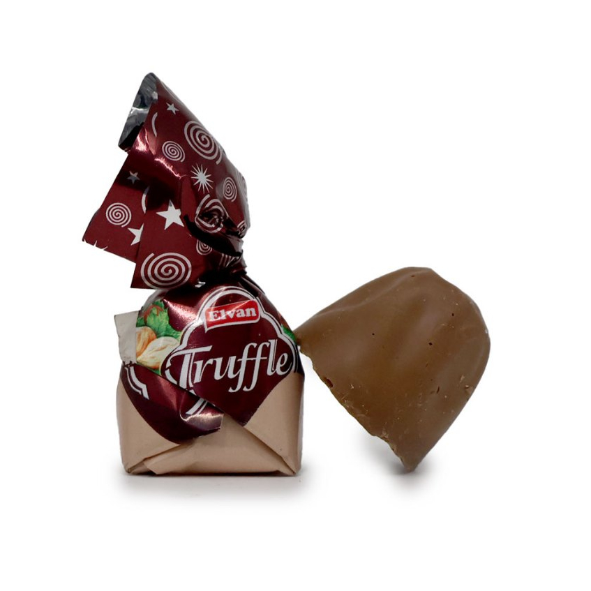 TRUFFLE BAG 500G HAZELNUT MILKY CHOCOLATE WITH CRISPED RICE FILING AND HAZELNUT CREAM