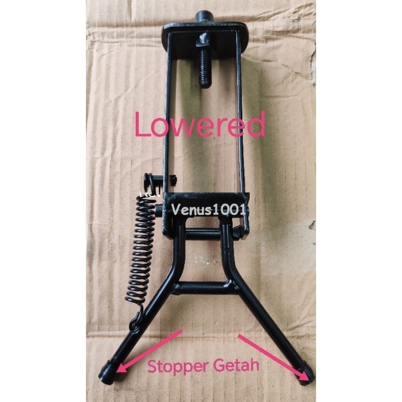 Tongkat Double Tengah LOWERED dengan penutup getah untuk basikal size 20"