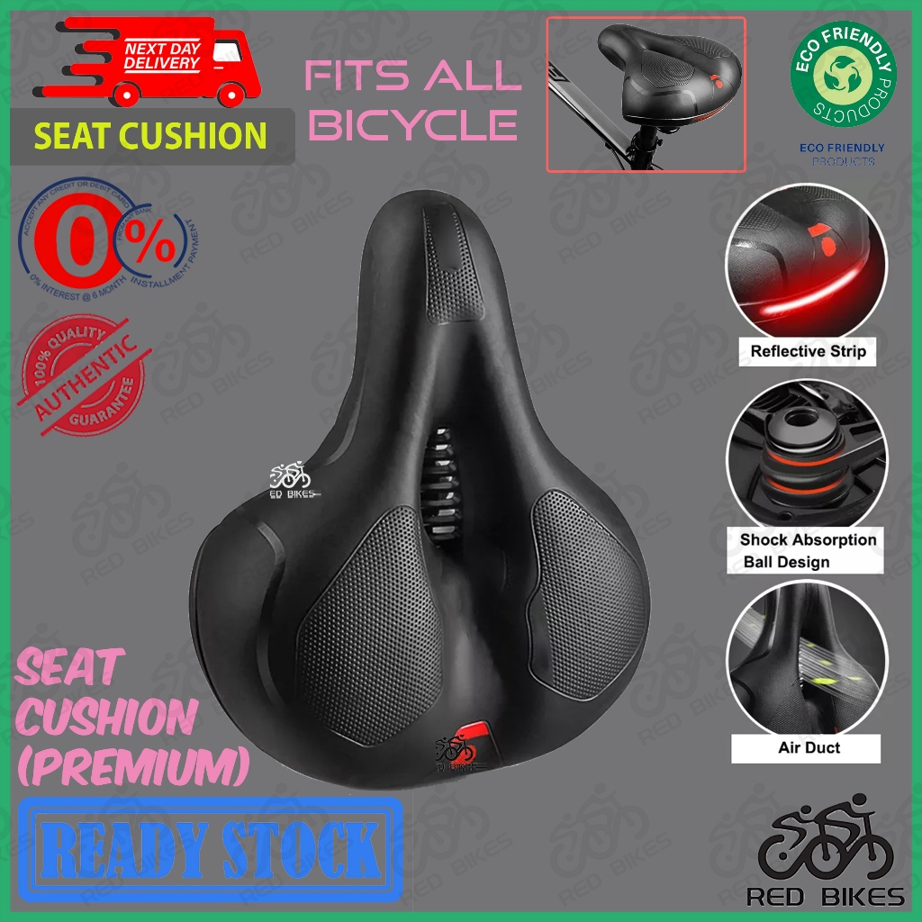 Comfortable Bike Seat Cushion Replacement Wide Bicycle Saddle Memory Foam Padded Soft Bike Cushion