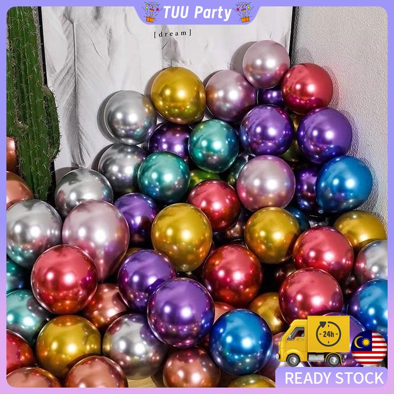 10PCS 10/12Inch Metallic Latex Balloon Wedding Room Birthday Party Scene Decoration Sweet Romantic Belon/COD金属气球