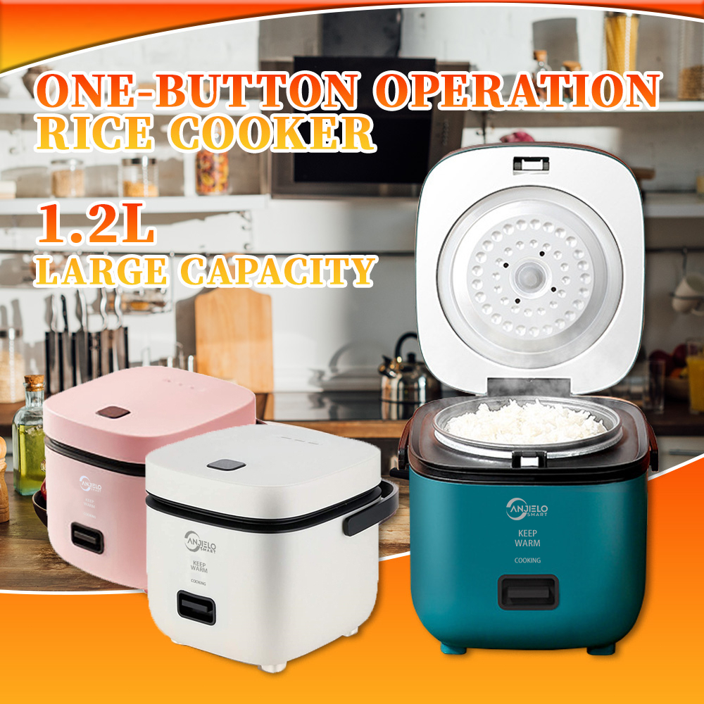 1.2L Mini Rice Cooker with Non-stick Pot and Steamer Handle Multifunctional Small Appliances 200W 3-pin Cook quickly电饭煲