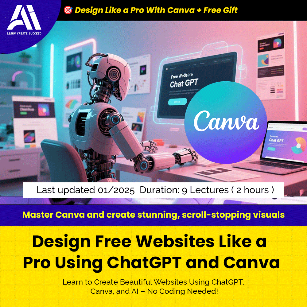 Canva Video Course - Design Free Websites Like a Pro Using ChatGPT and Canva | Learn Canva 2025