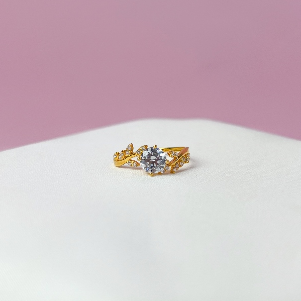 CINCIN TUNANG DAUN EMAS 916 BAJET