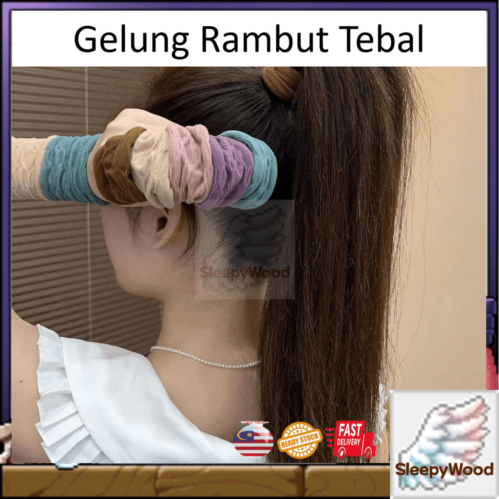 Gelung Rambut 3pcs Tebal Tanpa Jahitan Hair Band – Cengkaman Kuat, Tanpa Menyakitkan Rambut!