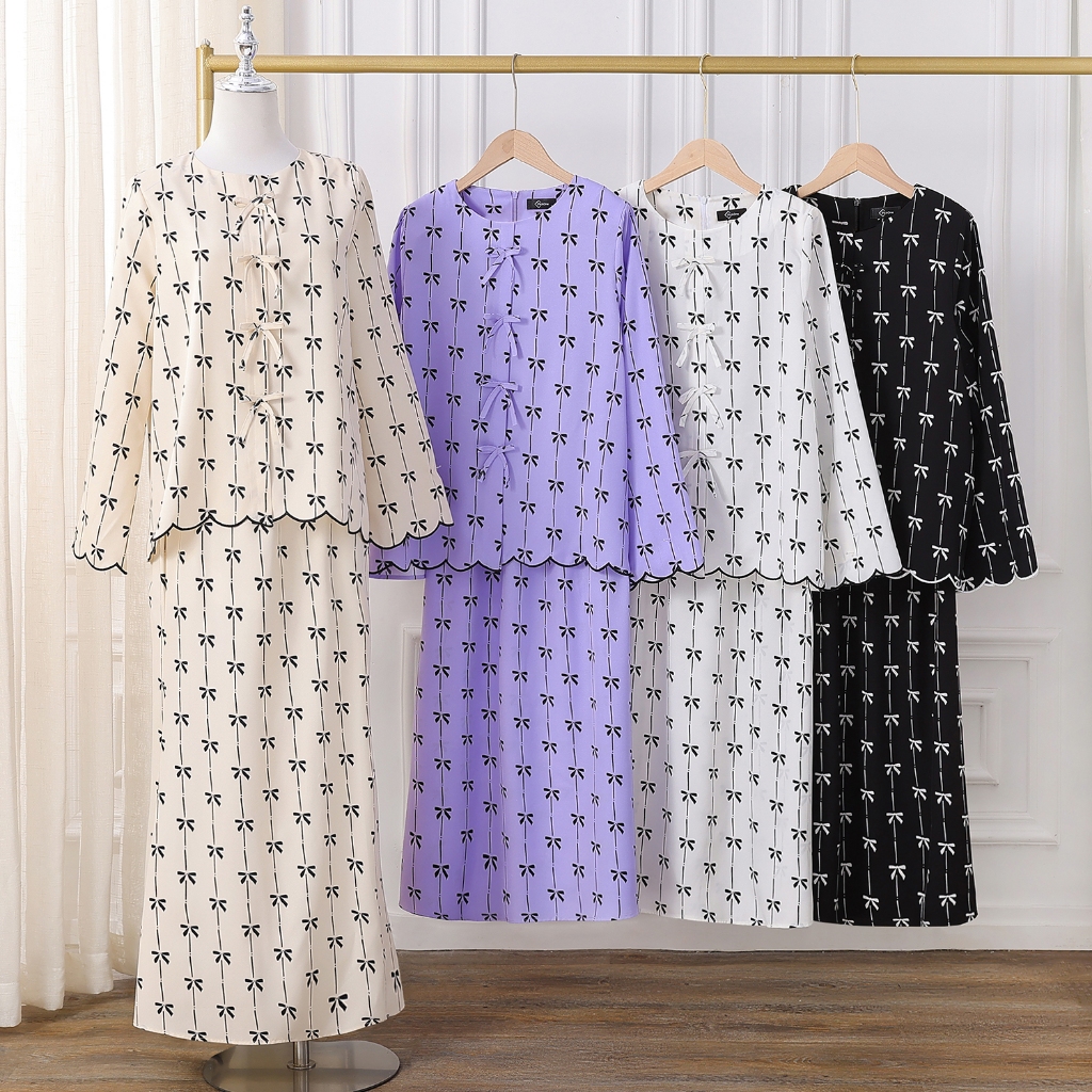 Pickone Fashion RAYA 2026 Kaysa Kurung Kedah Opah Sulam Floral Printed Design Baju Kurung Sulam Perempuan Elegant D025