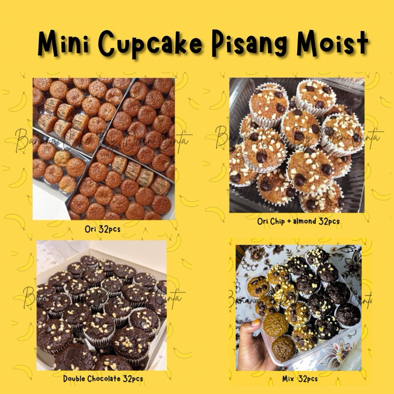 32pcs Mini Cupcake Pisang Moist Oven Cinta ( Banana cake By Oven Cinta)