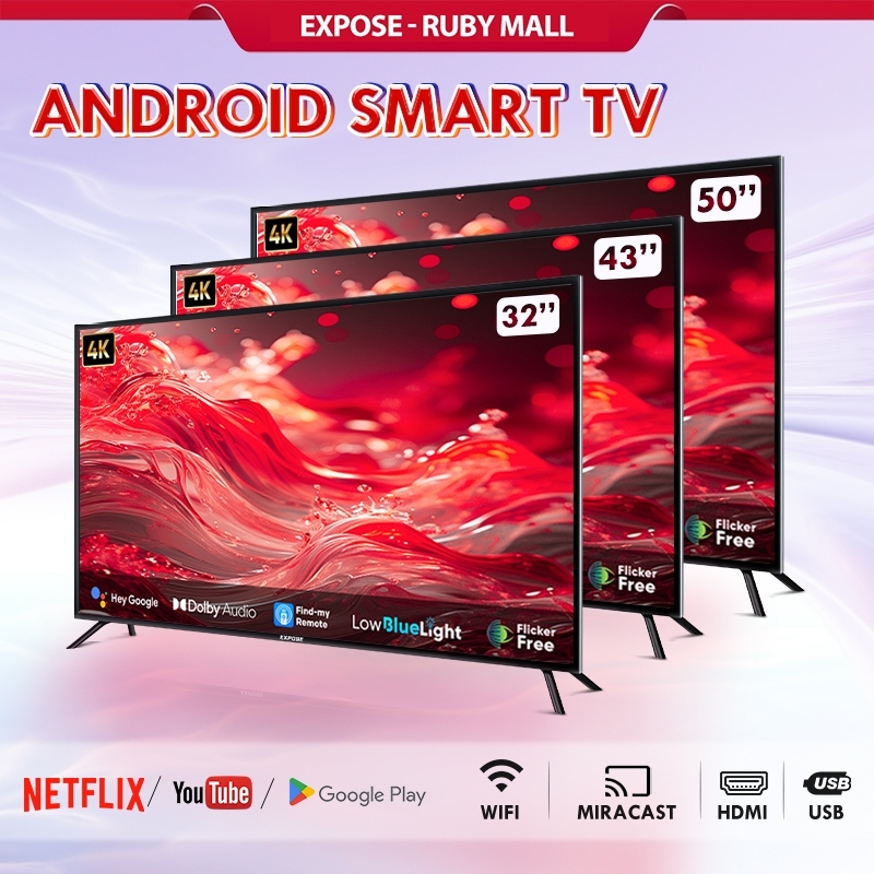 Android TV Smart TV 32/43 Inch Android 12.0 Netflix/Youtube 4K Ultra HD LED Murah Television