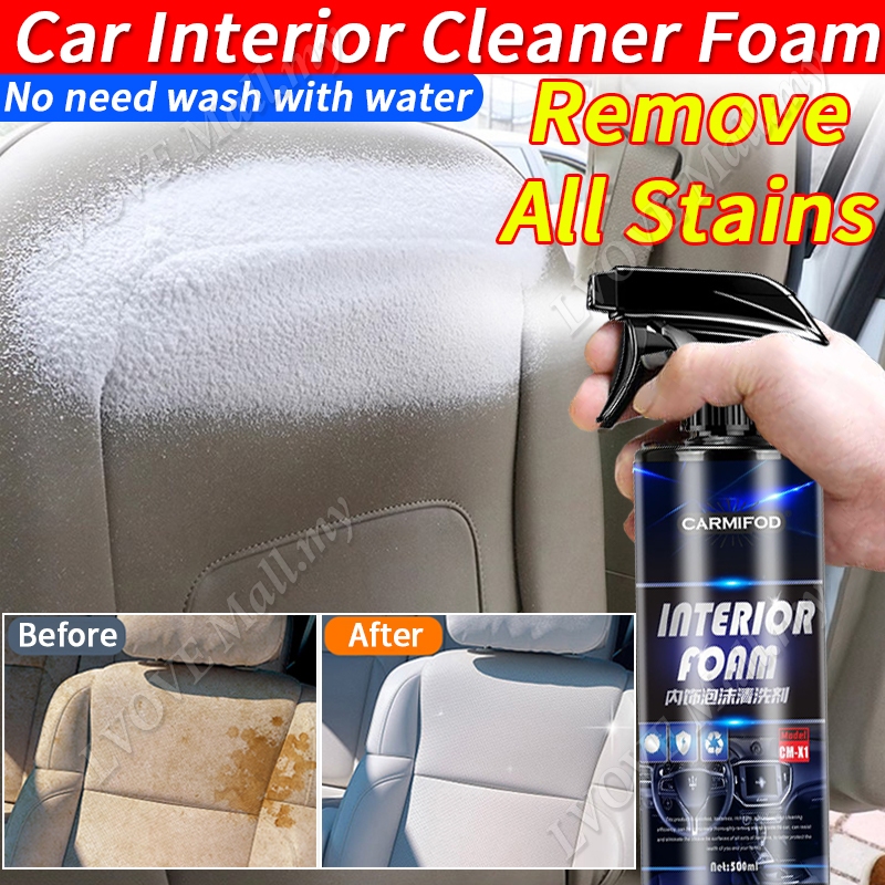 Car Interior Cleaner Foam Fabric Cleaner Car Wash Accessories Car Seat Plastic Leather Remove Car Stains Cleaner Foam