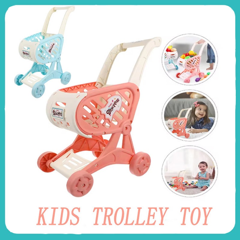 Kids Trolley Toy Simulation Supermarket Shopping Cart Set Walker PLAY HOUSE TOY