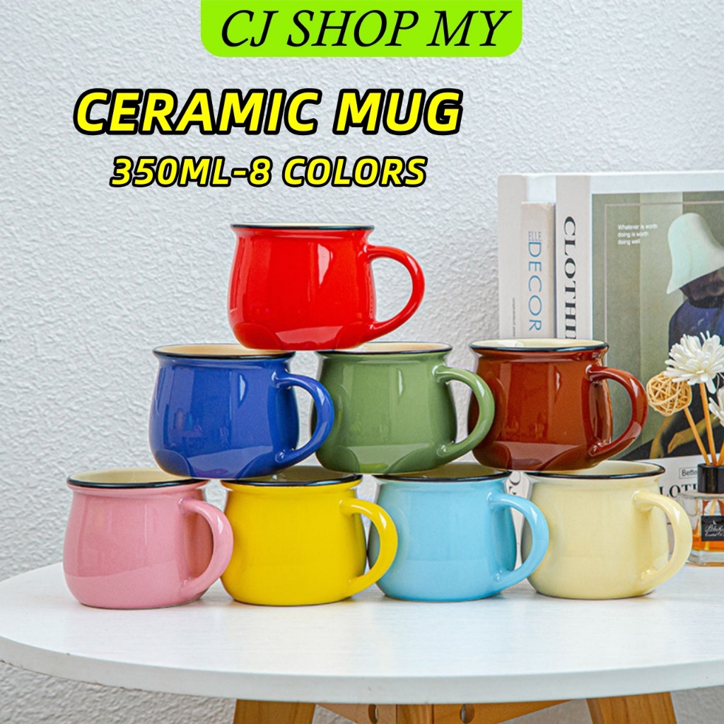 350ml Ceramic Mug Coffee Cup Water Cup Milk Cup Cute Cartoon Cup Macaron Cup Birthday Gift | Keramik Cawan_KC20008