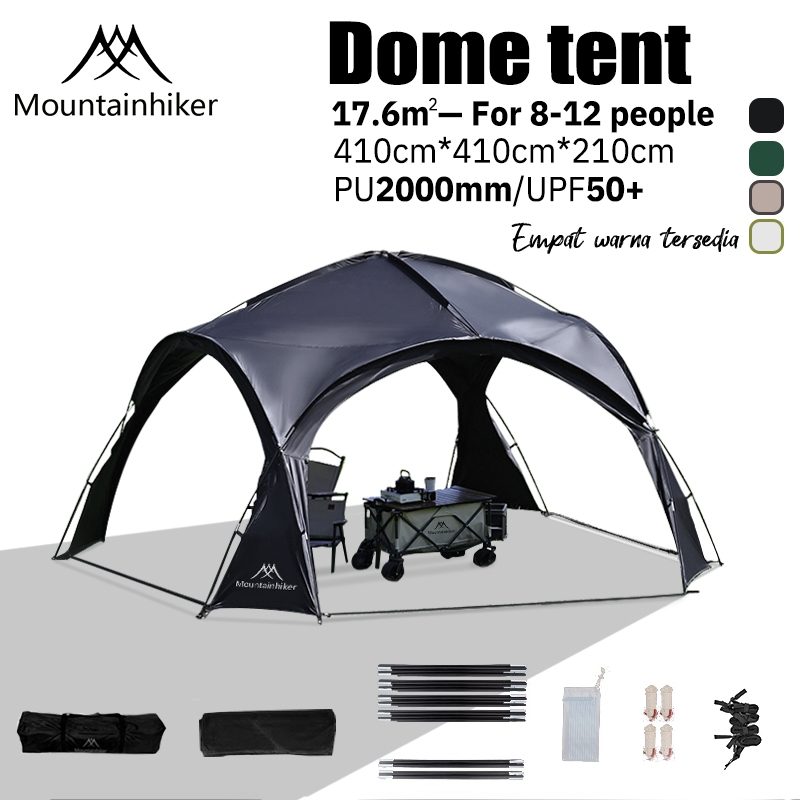 MYReady stockMOUNTAINHIKER dome tent 8-10 people family party awning outdoor camping tent PU3000mm camping picnic tent