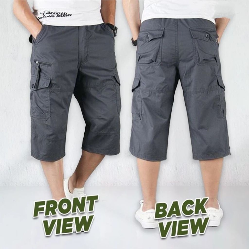 Men 3⁄4 Pants 3 Quarter Six Poket Pants Casual Pant Seluar Lelaki 3 suku 100% Cotton