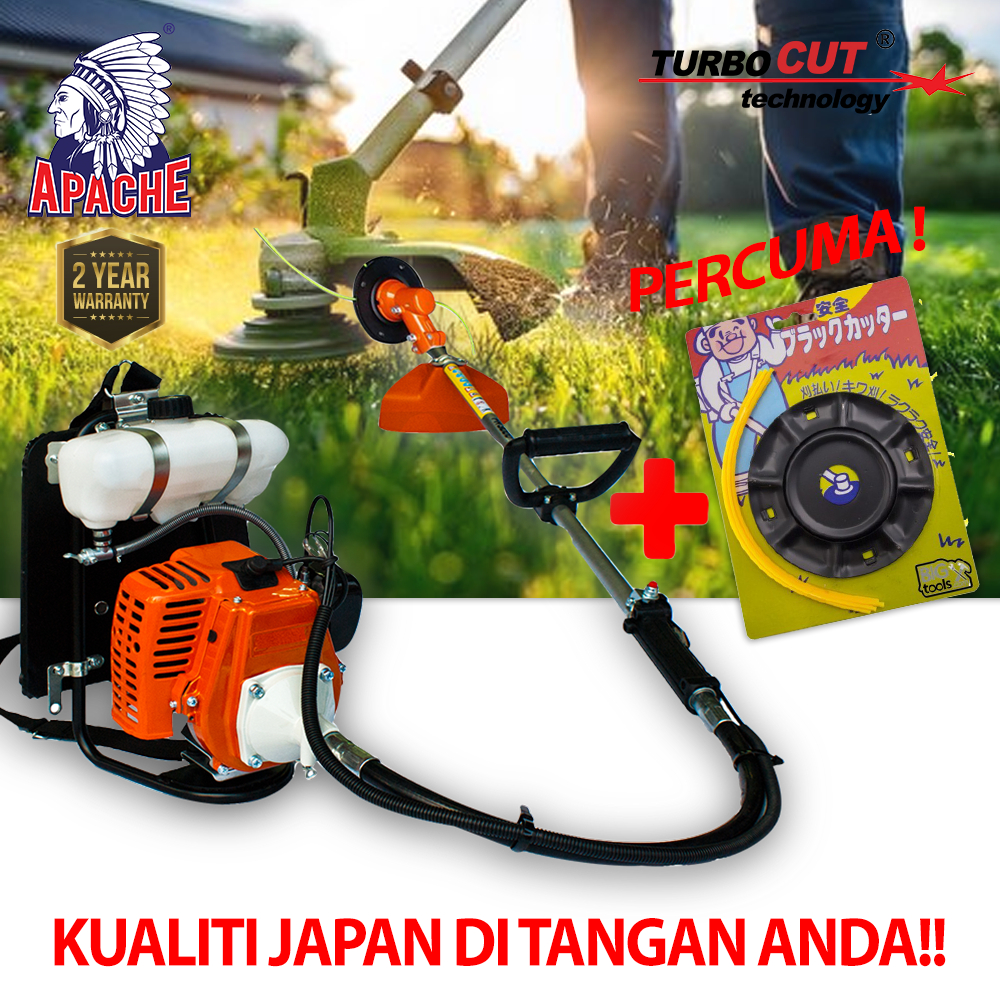 APACHE TurboCUT® BG328 | SUPER Heavy Duty Mesin Potong Rumput | Backpack Brush Cutter | Grass Trimmer | 2 TAHUN WARRANTY