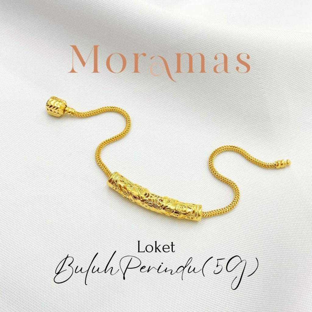 Moramas (5G) BAMBOO Pendant 916 Gold/ Loket (5G) BULUH PERINDU Emas 916/ 弯管916金