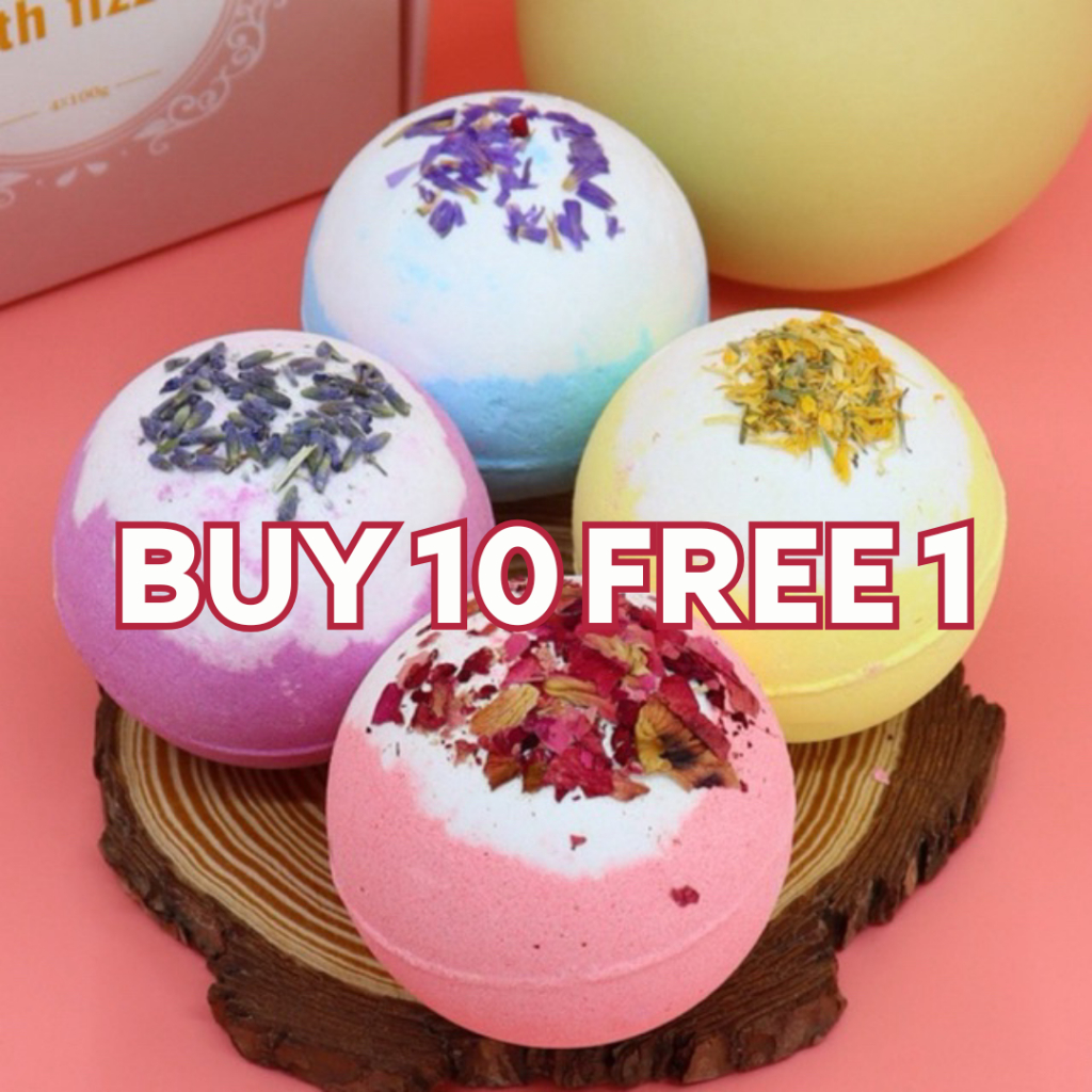 Bom Mandian Aromaterapi Semula Jadi Natural Bath Bomb Bathbomb 100g Body Essential Oil Bath Ball