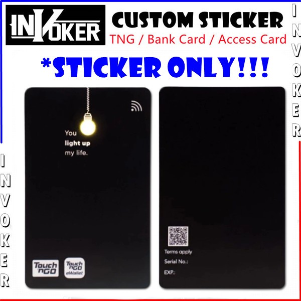 Sticker TNG Black LED Card - Touch n Go Card Sticker Cover / TNG CARD Sticker / Bank Card Sticker / Access Card / ATM