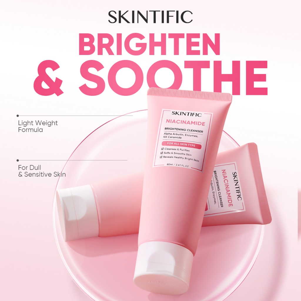SKINTIFIC Niacinamide Brightening Facial Cleanser Face Wash(80ml)