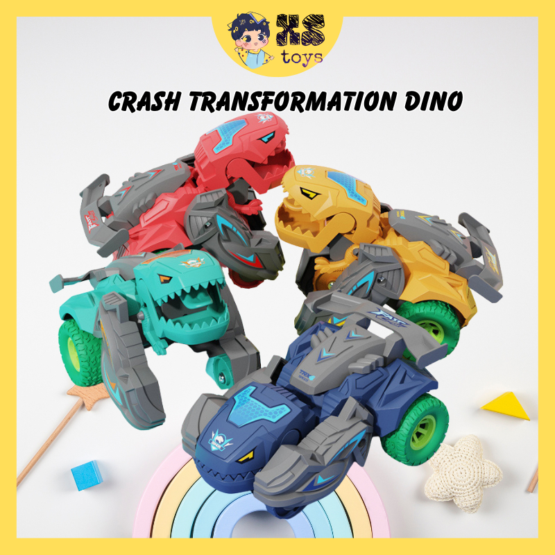 Crash Transformation Dinosaur Car Deformation Robot Toy Dinosaur Toys for Boys Kereta Mainan Budak Lelaki