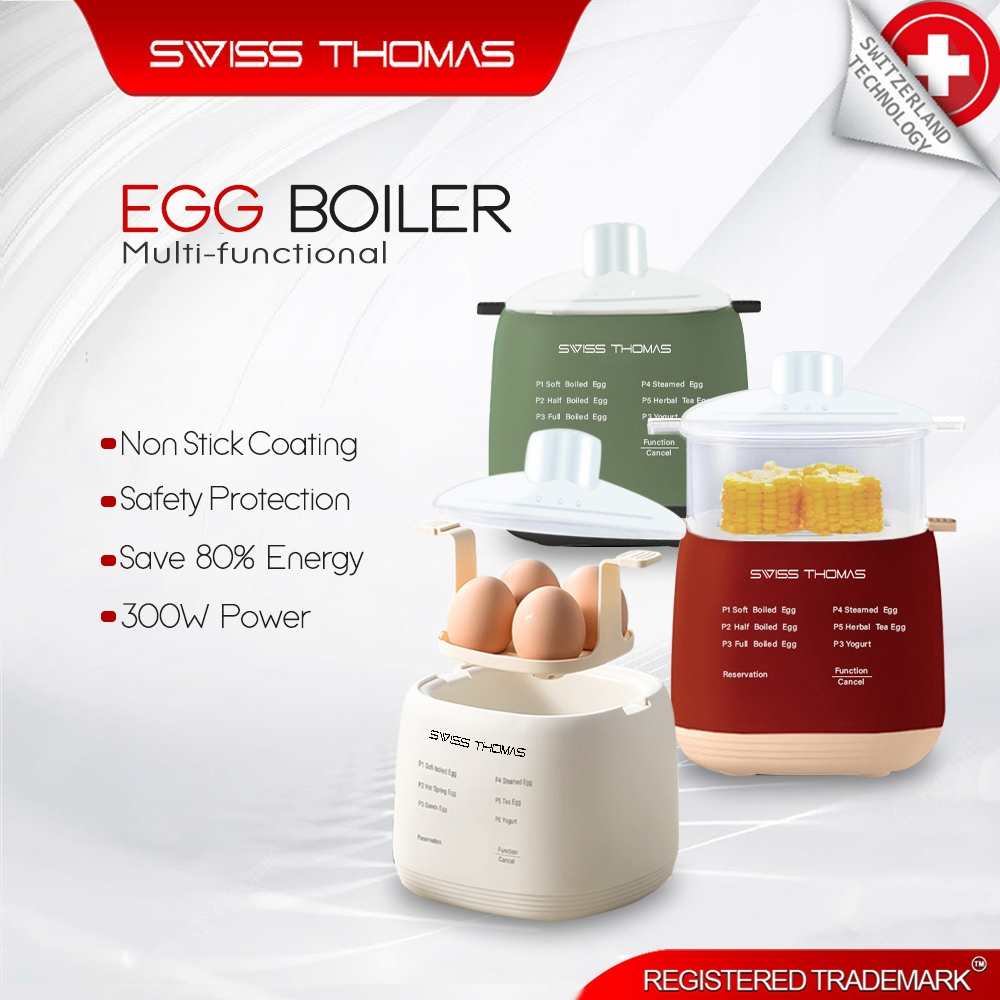 Swiss Thomas Egg Cooker Yogurt Maker Steamed Egg Boiler Machine Half Boiled Egg Maker Telur Separuh Masak