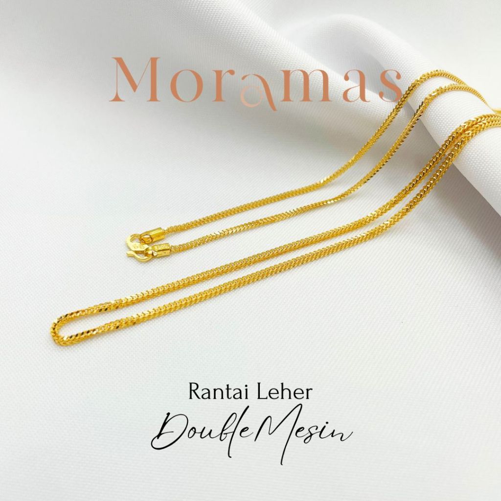 Moramas DOUBLE MACHINE Necklace 916 Gold/ Rantai Leher DOUBLE MESIN 916/ 四方人字链916金 #Solid #Padu