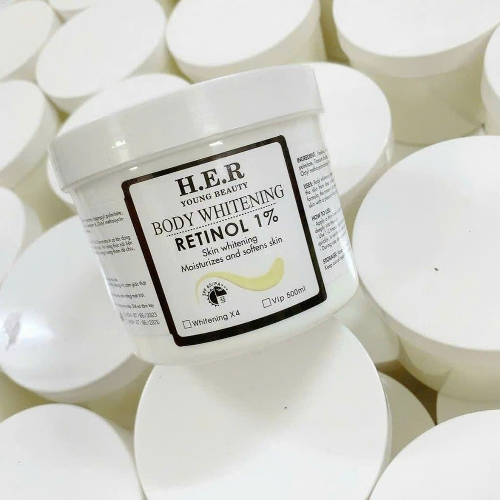 Body Cream whitening HER RETINOL 1% natural Original 450gr