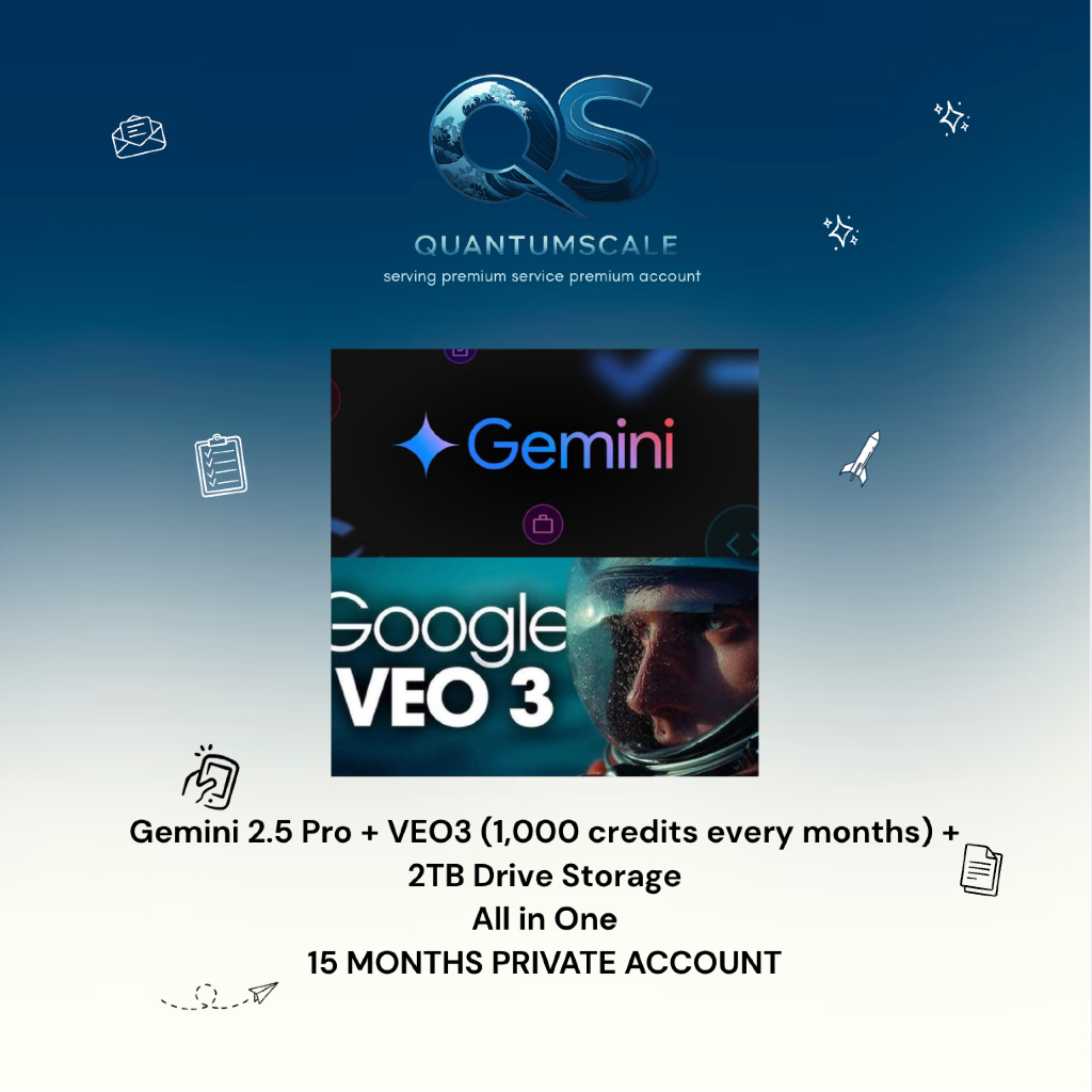 PRIVATE 𝙂𝙀𝙈𝙄𝙉𝙄 2.5 𝙋𝙍𝙊 | 𝙂𝙊𝙊𝙂𝙇𝙀 𝙑𝙀𝙊 3 PRO PLAN | 2.5 PRO | 15,000 AI Credits | ARTIFICIAL INTELLIGENCE | AI VIDEO