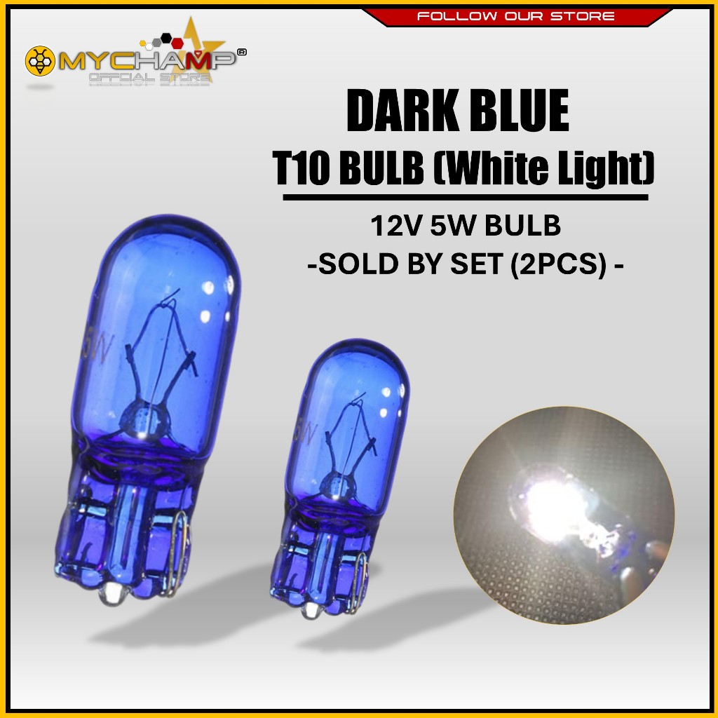 SUNSHINE T10 DARK BLUE White Light Bulb Hydrogen Style Suitable for W5W 12V | 2 pcs (SET)