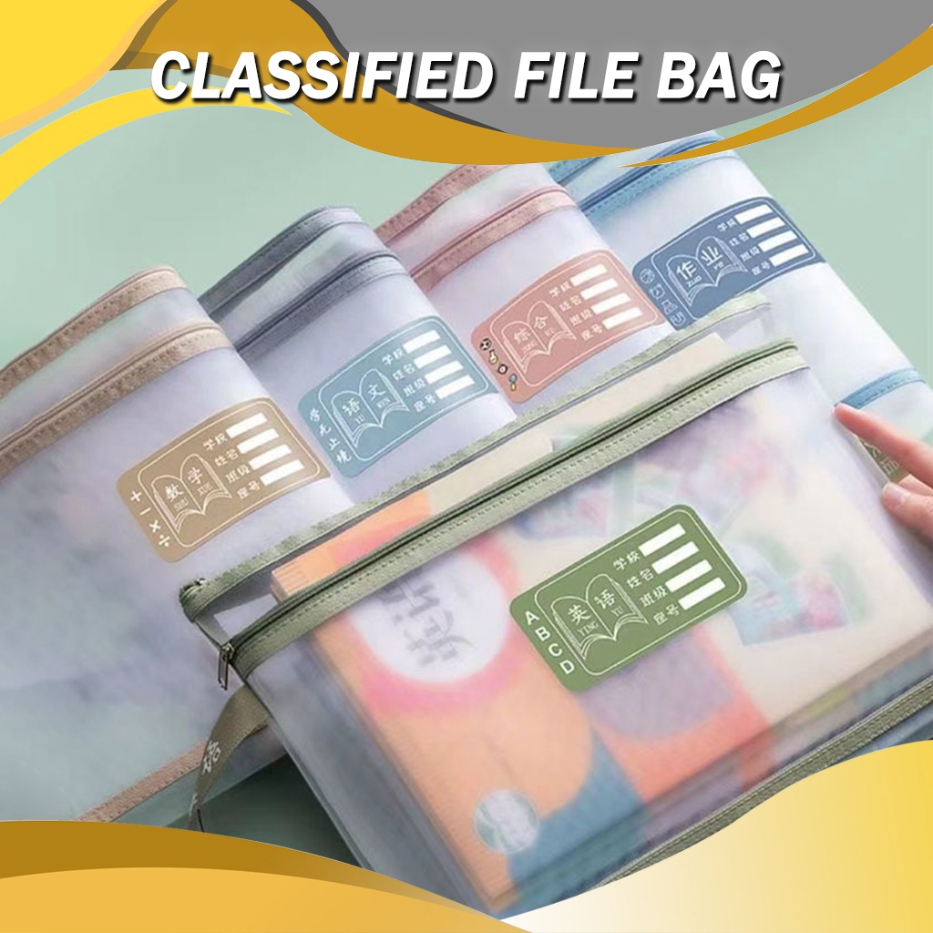 Single, Double Layer Nylon Document Bag Mesh File Folder Paperwork A4 Paper Notebook Storage Organizer
