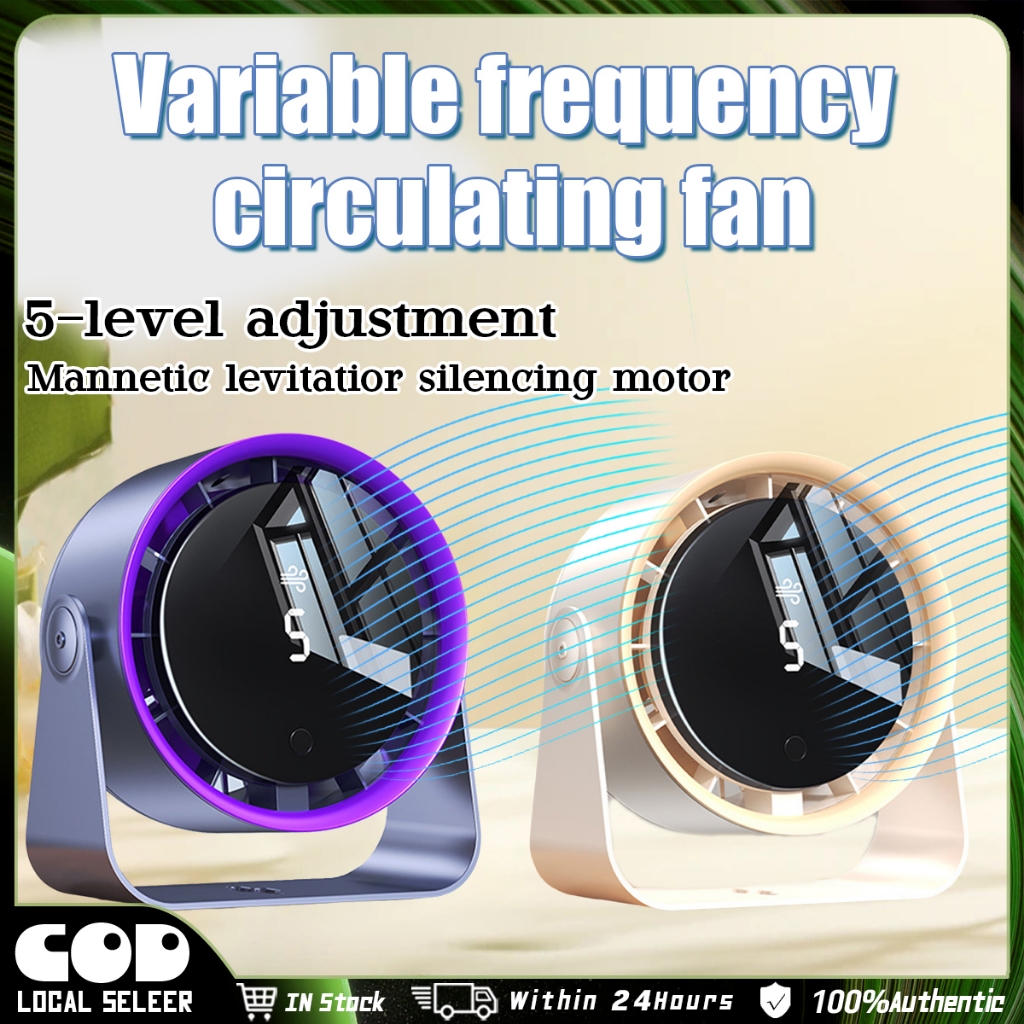 Desk/Wall Mount Fan 2025 New Upgrade 360° Rotation Fan 6in Air Circulation Fan 100 Speed Usb Rechargeable Table Fan
