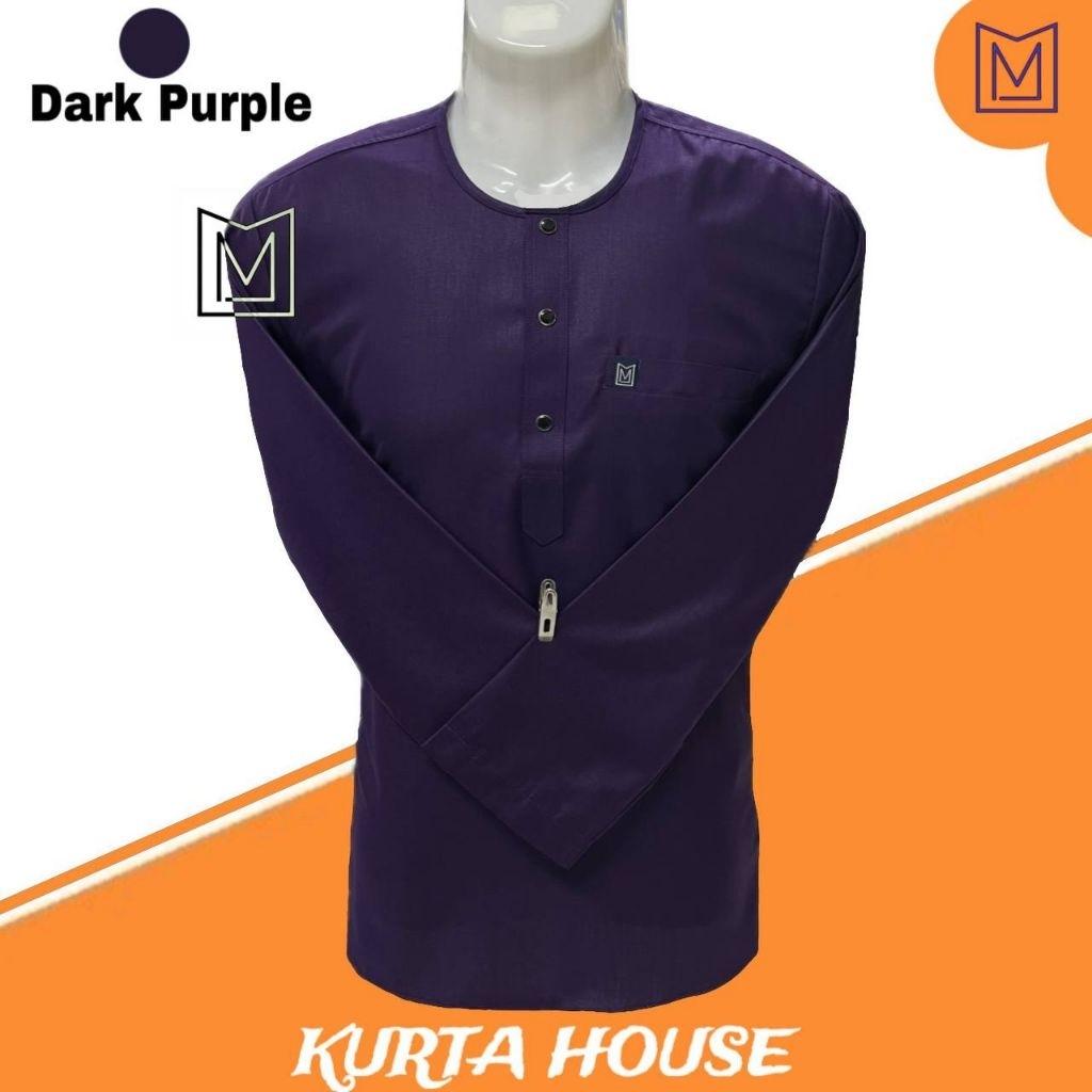 KURTA LELAKI Baju Raya DEWASA TANPA KOLAR KAIN COTTON Lengan Panjang