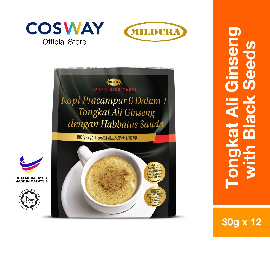 Mildura Instant 6-in-1 Premix Tongkat Ali Ginseng with Black Seed Coffee