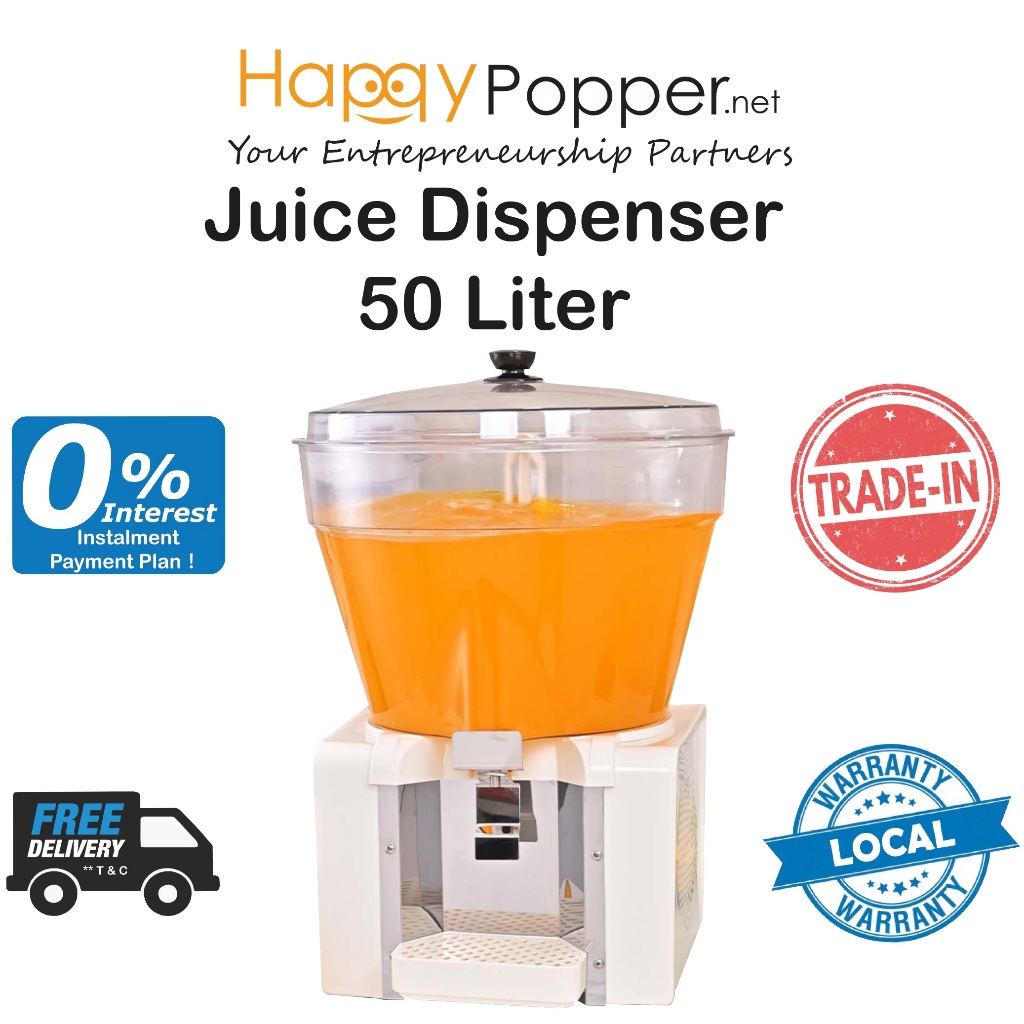 Happypopper Commercial Mesin Fruit Juice Dispenser 50 Liter Single Tank Double Electric 50Liter 50L Cold Drink Machine