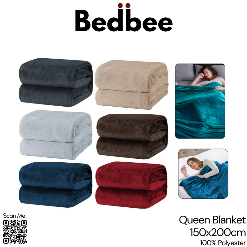 BEBBEE Selimut Baldu Gebu Soft Fleece Blanket Queen 150x200cm Super Soft Selimut Hospital Ultra Cozy