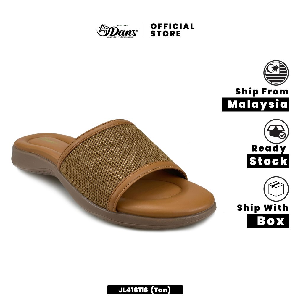 Dan's Selipar Ringan Wanita / Perempuan -  Hitam/ Tan JL416116