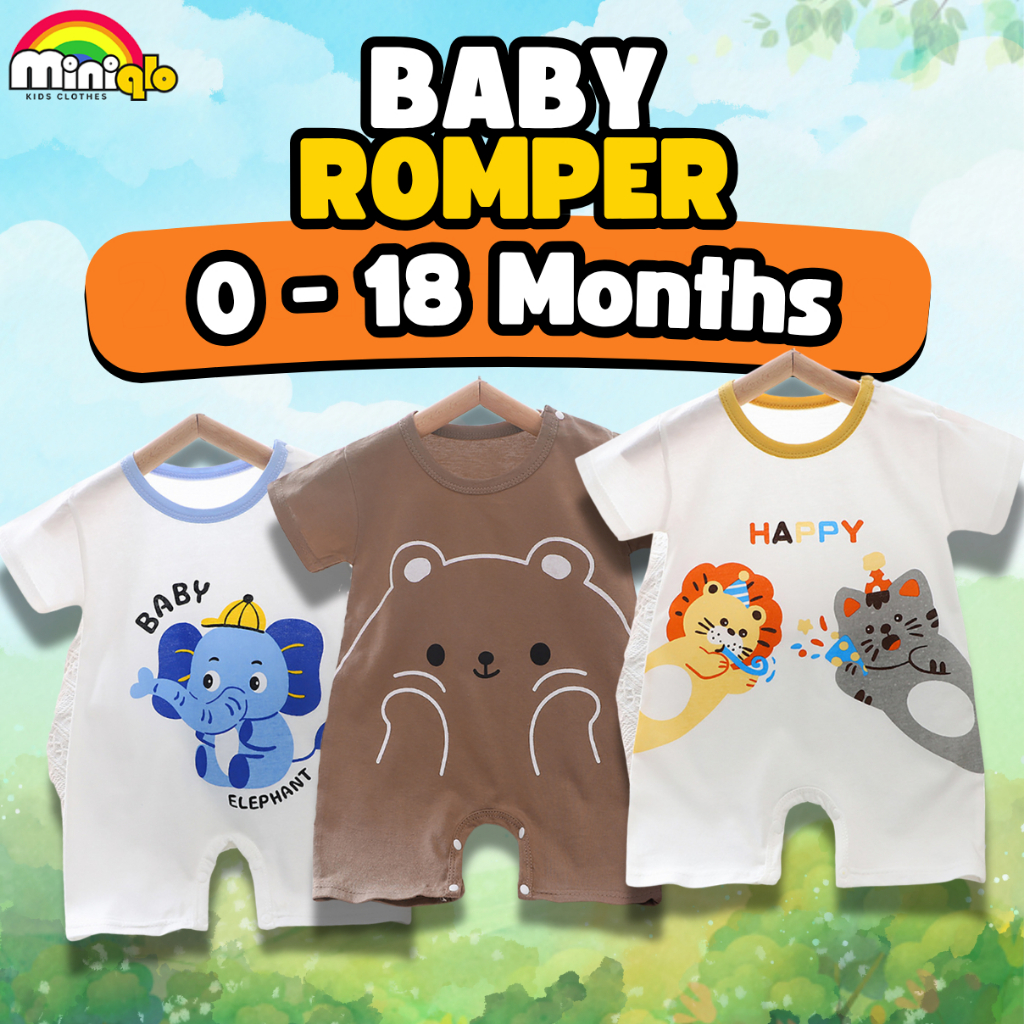 Baby Romper Lengan Pendek Short Sleeve Newborn Bodysuit Baju Budak Jumpsuit Bayi 0 - 18 Months
