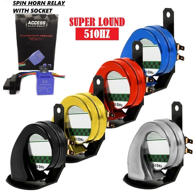 Car Horn Super Loud Waterproof Snail Bm Horn Siput Kereta Hon Bunyi Kuat 130db Honk Motosikal Siren